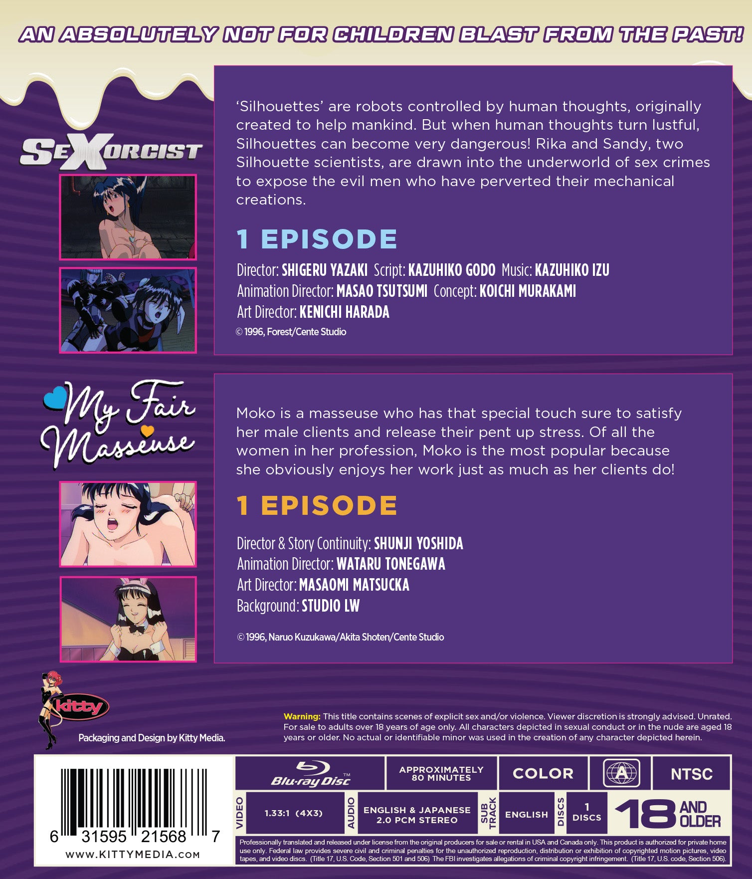 Kitty Vault Klassics #1: MY FAIR MASSEUSE/ SEXORCIST [BD] – Media